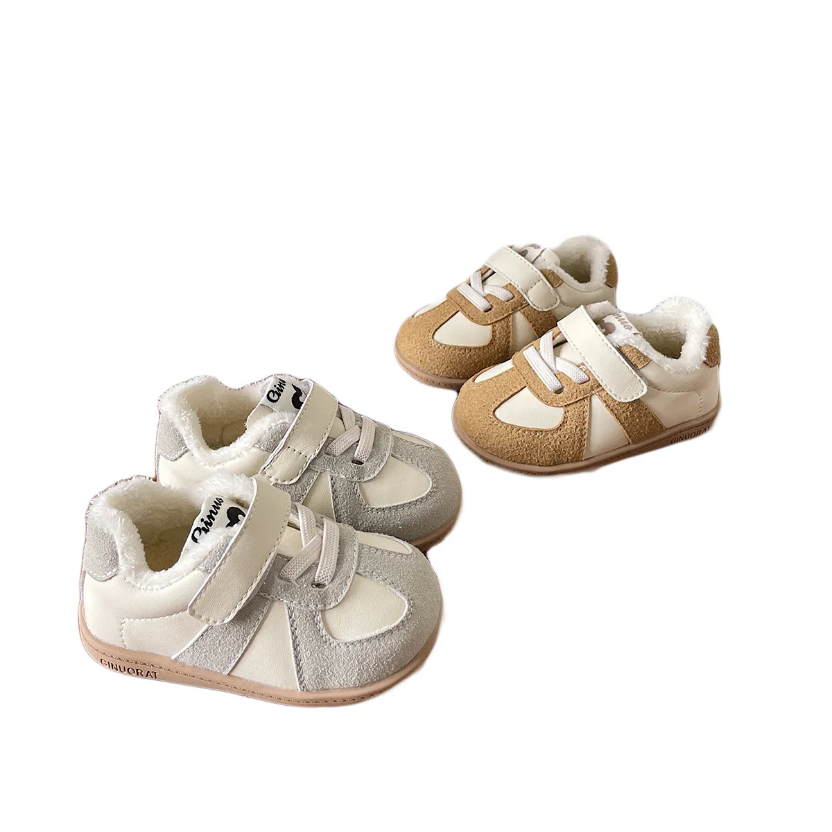 Bede overmoving leather baby shoes, outdoor eco-friendly rubber sole baby beginner walking shoes
