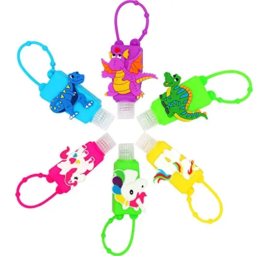 Kids Empty Travel Bottle Hand Sanitizer Holder with Silicone Case Leak Proof Refillable Travel Containers Liquid Soap Lotion