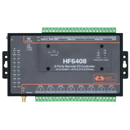 HF 4G remote IO controller supports 5-mode full Netcom modbus tcp to rtu protocol HF6408