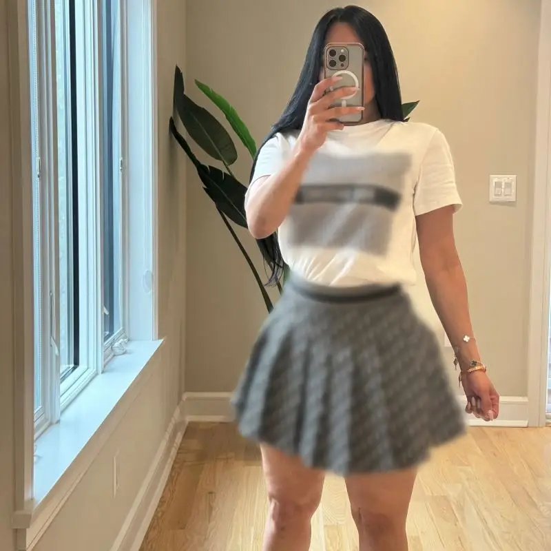 Wholesale designer brand clothing fashion short sleeve shirt 2 piece set summer white two piece pleated skirt set for women