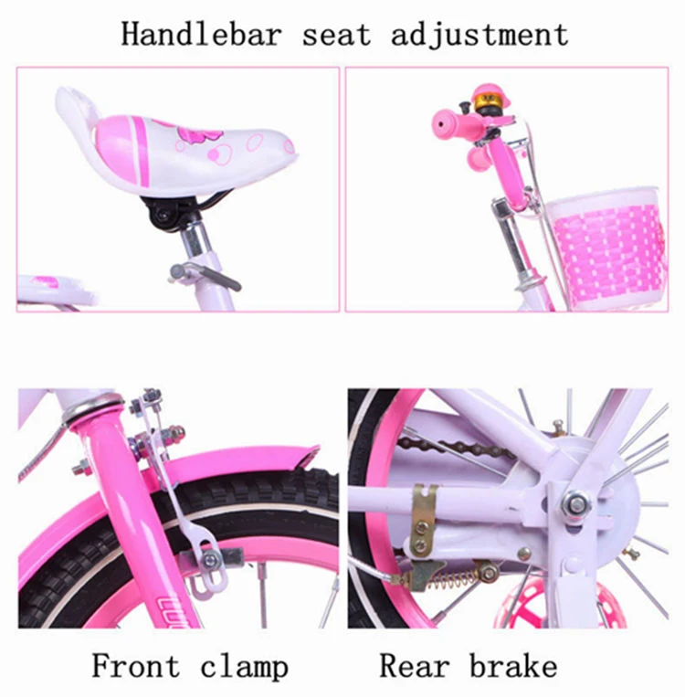 factory double seat bicycle / kids bike with ribbon / children bicycle auxiliary wheel