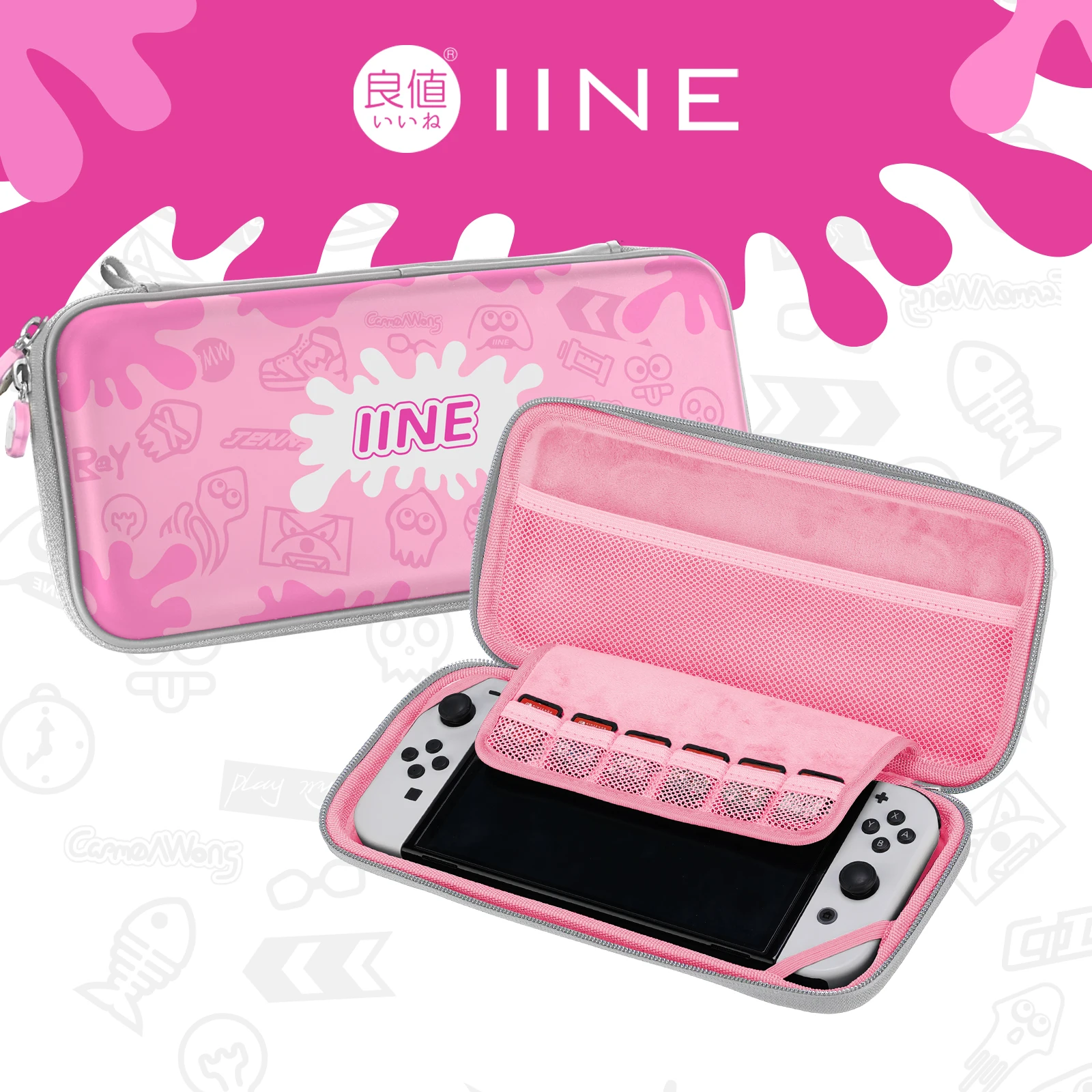 Чехол IINE для Nintendo Switch Oled, жесткий защитный чехол, легко носить с собой, 360 градусов для защиты консоли
