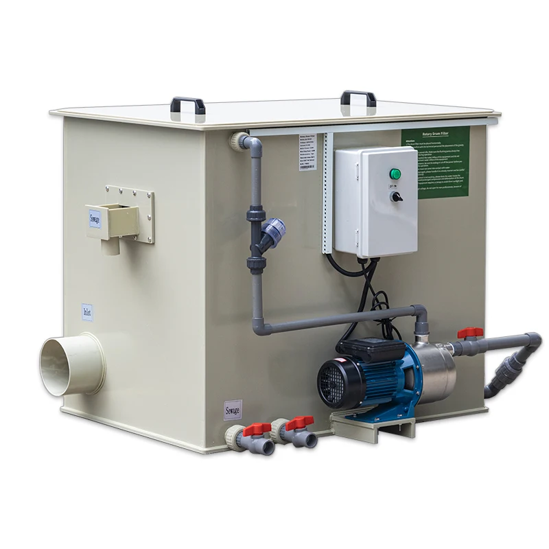 QihangRAS aquaculture equipment 220v 110v sea water fish shrimp farming filtration machine micro screen rotary drum filter