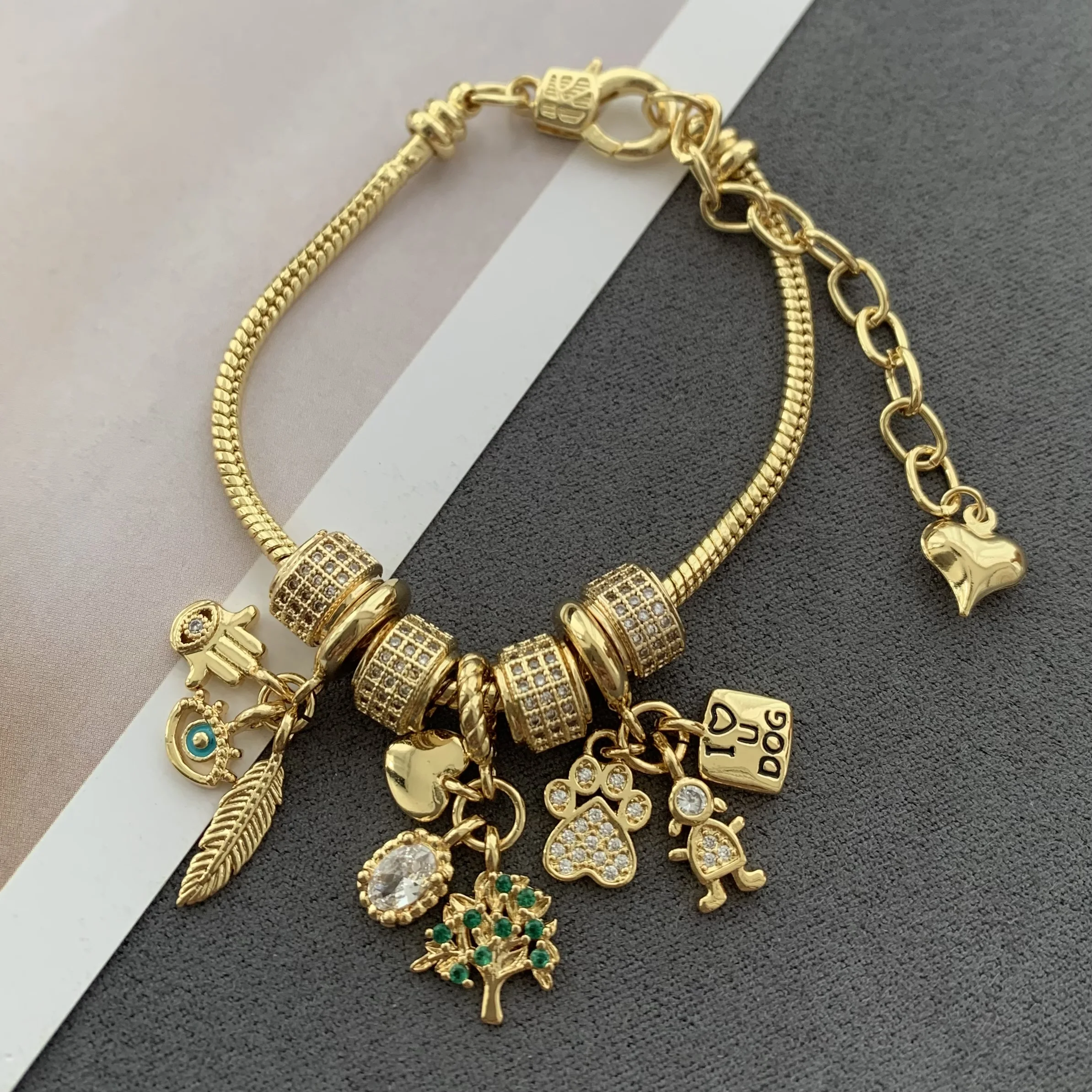 BD-L3924 Fantastic multi charm bracelets for men metal string bracelets diy charms fashion jewelry bracelets