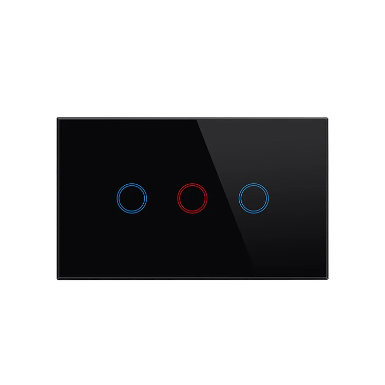
Touch panel 3 gang phone wifi controlled light switch 220v for sale 
