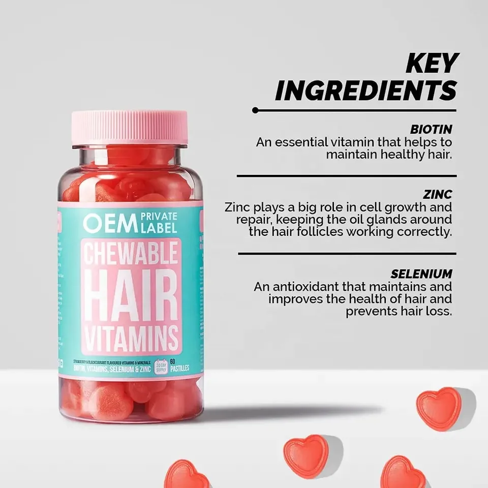 Жевательные волосы кожа и ногти быстрый рост волос поливитаминный витаминный биотин коллаген веганский жевательные резинки