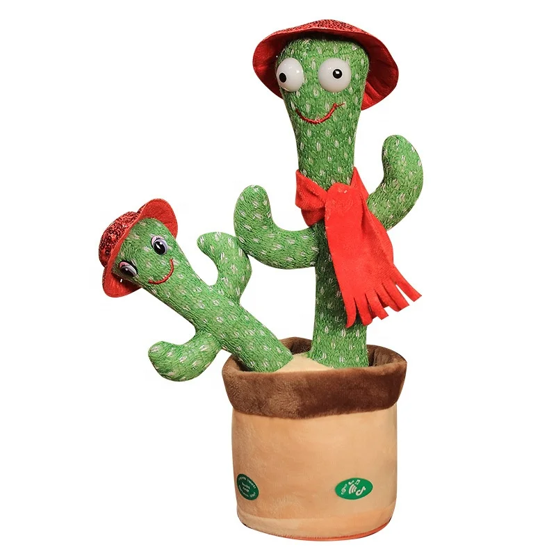 Fashion Gift Funny Baby Interactive Electric Cactus Plush Toy Person Plush Hidden Camera Toys