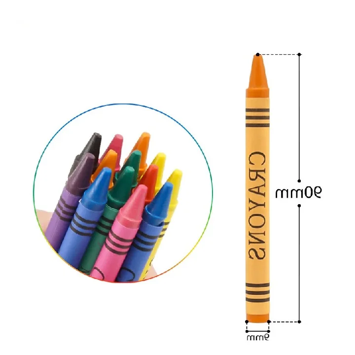 Smooth Drawing Custom Bulk Non Toxic Crayon Set 4 Colors Pack Food Grade 6 Colors 12 Colors Pack Wax Crayon Set For Kids