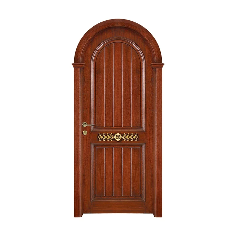 American Style Wood Half Dome Door Design Round Top Door