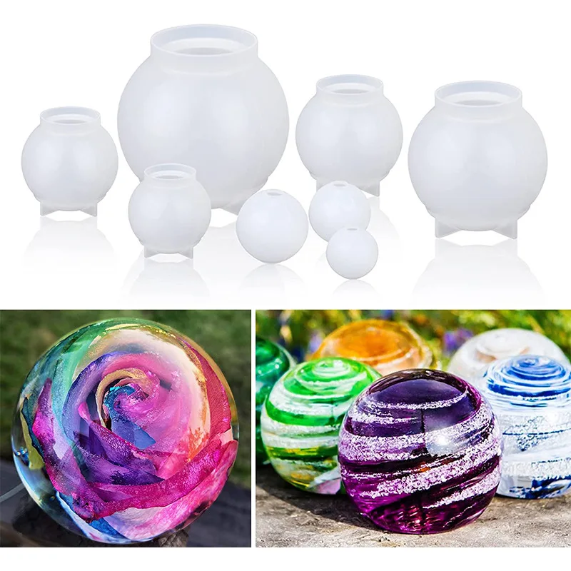 molde de silicona resina epoxi moldes Large 3D Seamless Sphere silicone mold for epoxy resin casting
