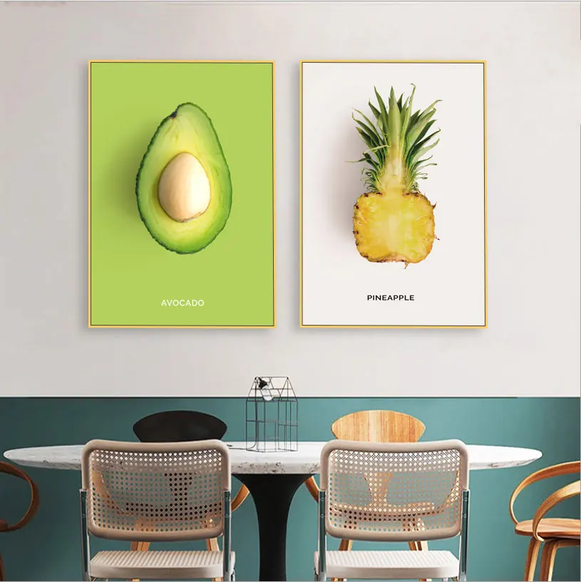Fresh Fruit Pictures Literary and Interesting Home Restaurant Wall Decoration Canvas Painting