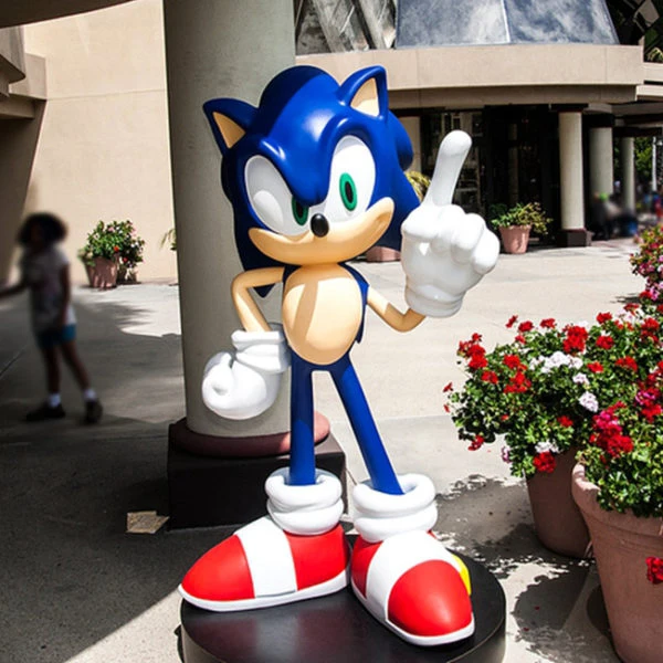 Hot Sell Customized Cartoon Animal Character Sonic Statue Resin Sculpture For Sale
