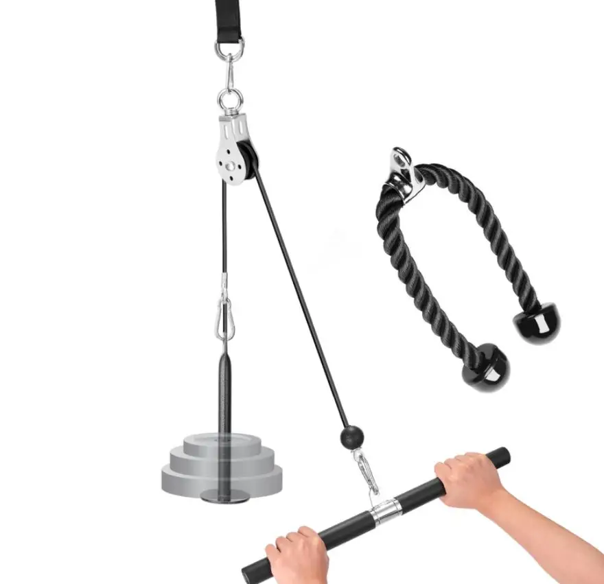 Home Gym Fitness DIY Pulley Cable Machine Attachment System Lifting Arm Hand Strength Training Equipment
