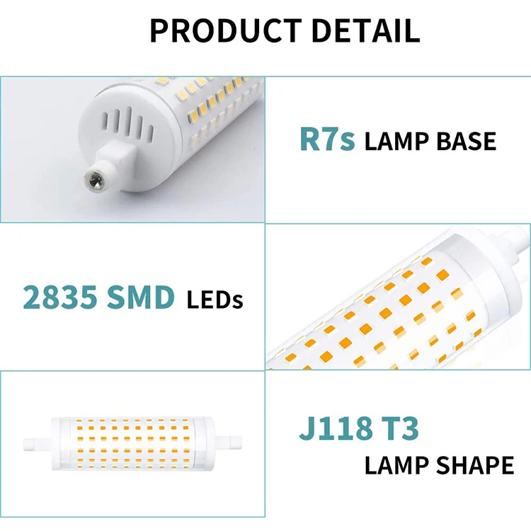 
R7s 118mm Led Dimmable Household Workshop Lighting Energy Saving Bulbs Ceiling Halogen Lamp For Replacement 