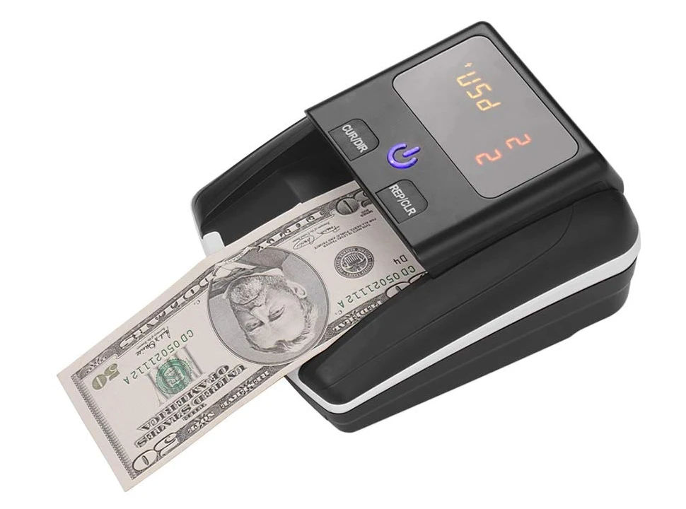 2022 Portable Banknote Detector USD EUR RUB Mini Money Detector Currency Detector OEM for Office