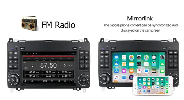 7-дюймовый 2-диновый динамик Android Bluetoothh GPS навигация Carplay автомобильный видеоплеер для Mercedes Benz B класса B200 радио 2006-2011