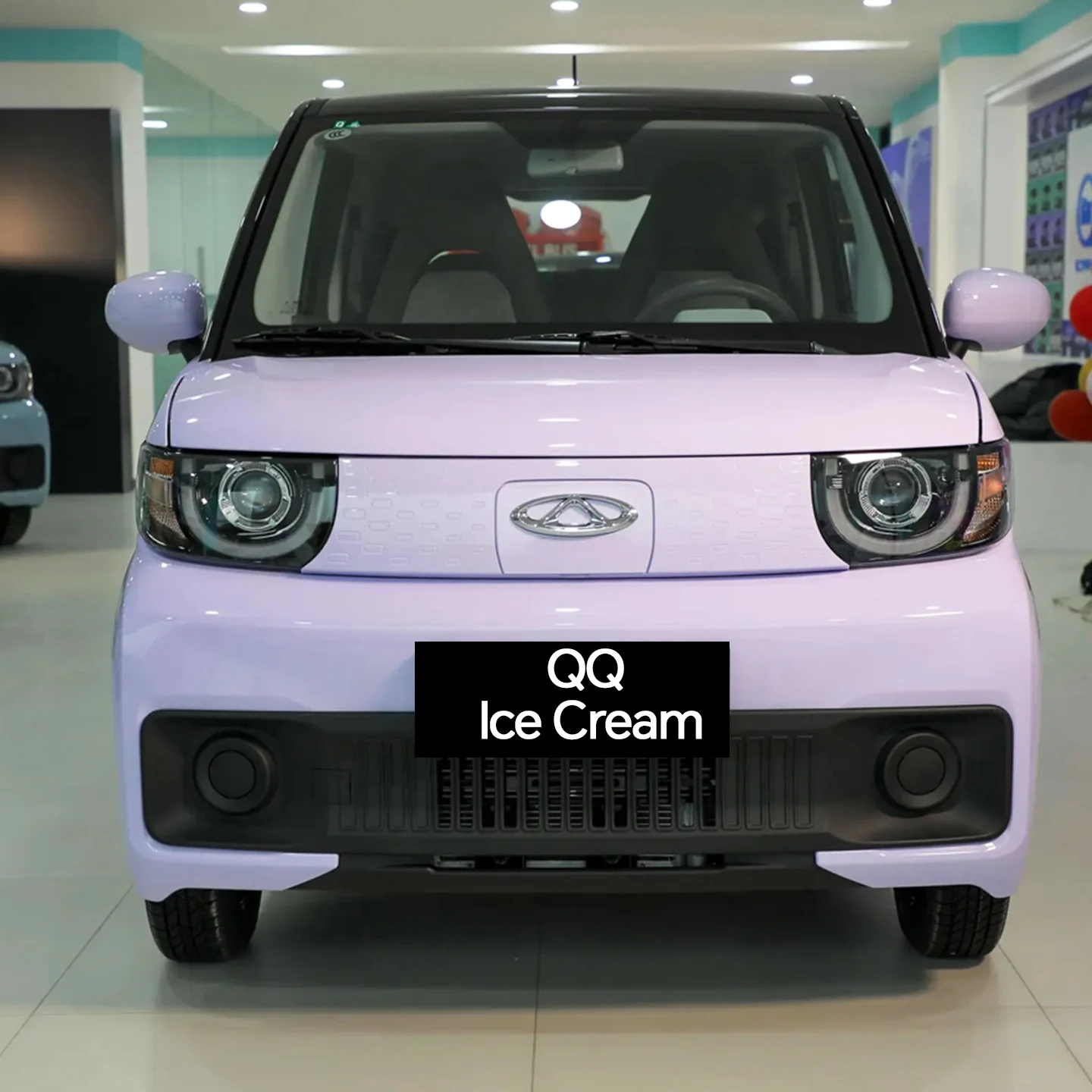 Chery QQ Мороженое EV автомобиль Новый энергетический 205 км 3-дверный 4-местный Icar мини Вишневый ледяной седан