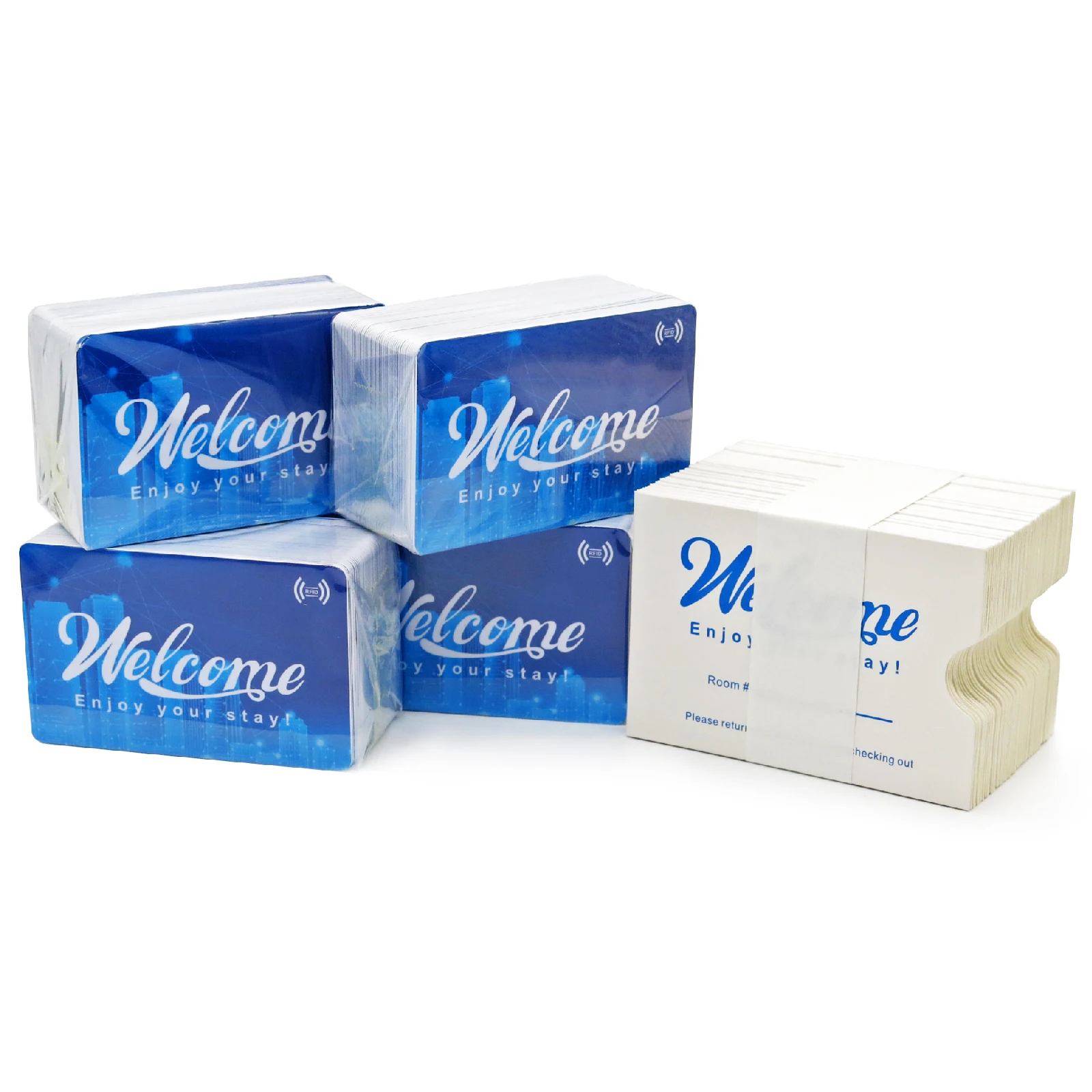 Custom Hotel Motel RFID Contactless Key Card with Envelope Sleeve Compatible with SAFLOK, KABA, ONITY, Miwa, ILCO and SECURELOX