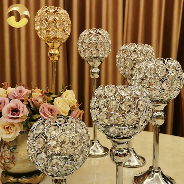 
Competitive price crystal exquisite decoration small glass candle holder 