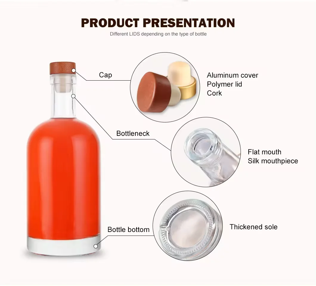 Wholesale spraying 75CL 70CL Glass Liquor Bottle Glass Brandy Gin Rum Spirits Tequila Vodka glass Bottle With Lid