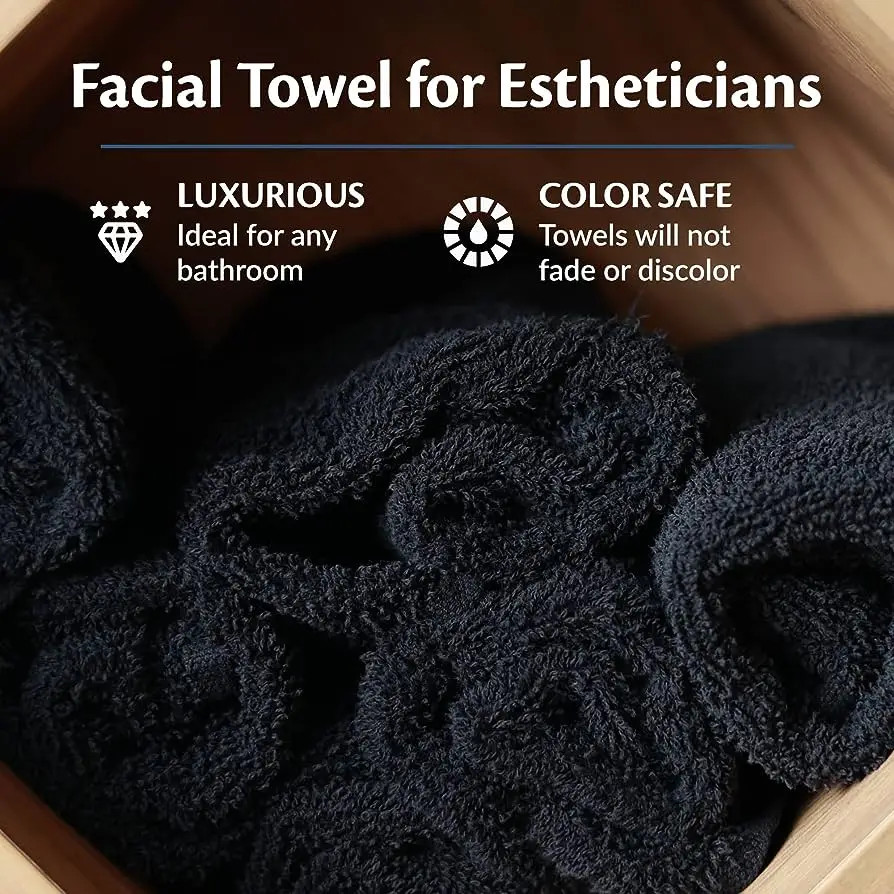 100% cotton barber Black hair towel Anti bleach stain proof salon towel for hairdresser