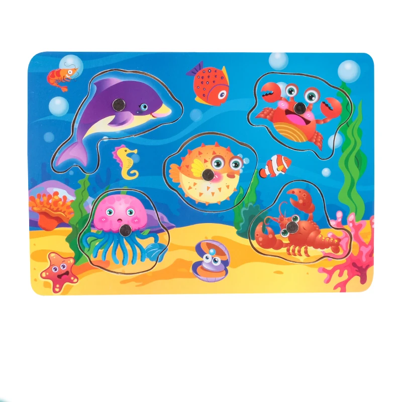 Magnetic Fishing Puzzle Kids Matching Game Children Wooden Puzzle Toys