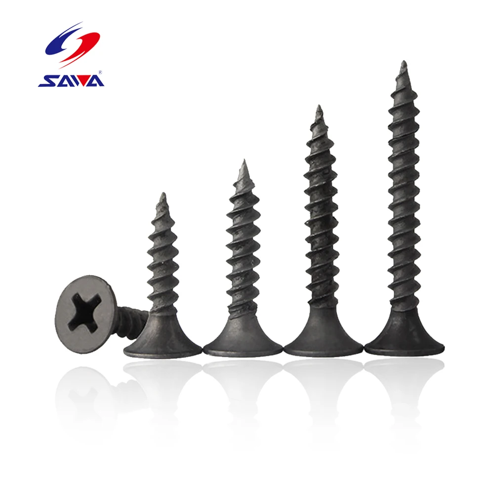 China Manufacturer M3.5*16mm Black Oxide Drywall Screw Cross Head Screw Nuclear Power Plant