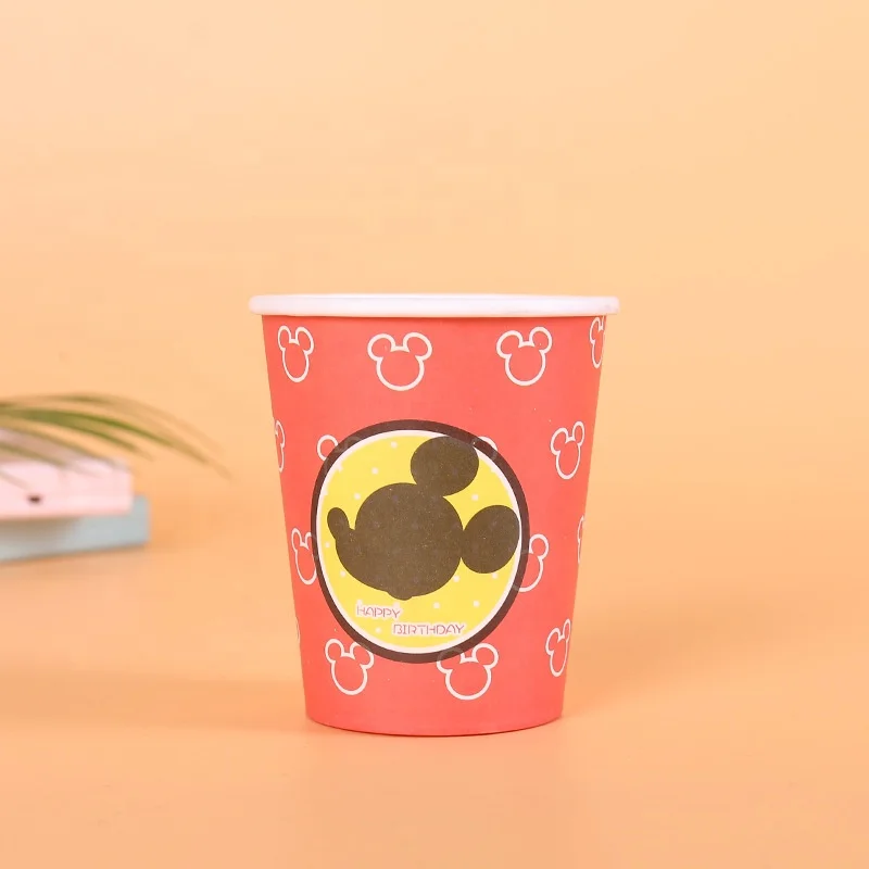 Customized disposable small cartoon ice cream paper cup bowl with lid