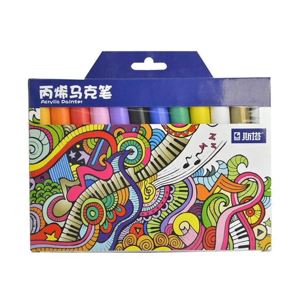 Custom Children 12 24 36 48 Colors Paint Brush Marker Pens Set