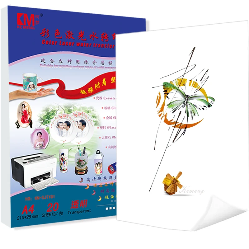 Ceramics Glass crystals Decals Toner Vinyl Waterslide Decal Transfer Paper A4 Color Laser Water transfer paper