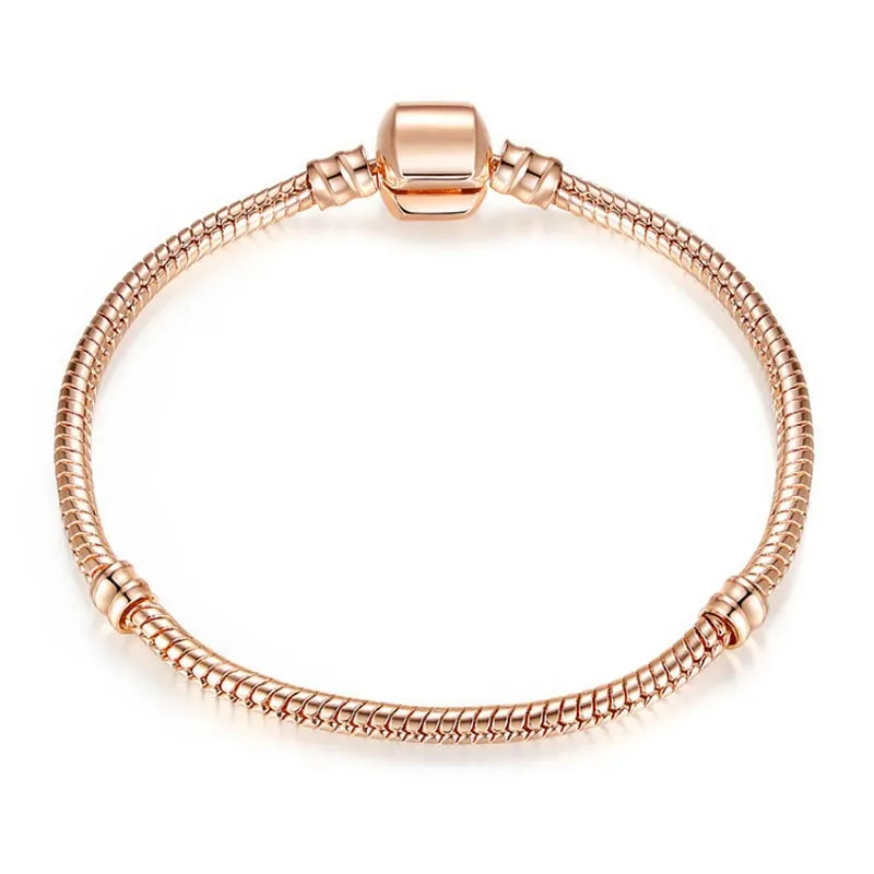 Popular Snake Chain Bracelet DIY Beaded Pendant Fit Chain Bangle Jewelry Made Gift Bracelet High Quality Chain for charms girls