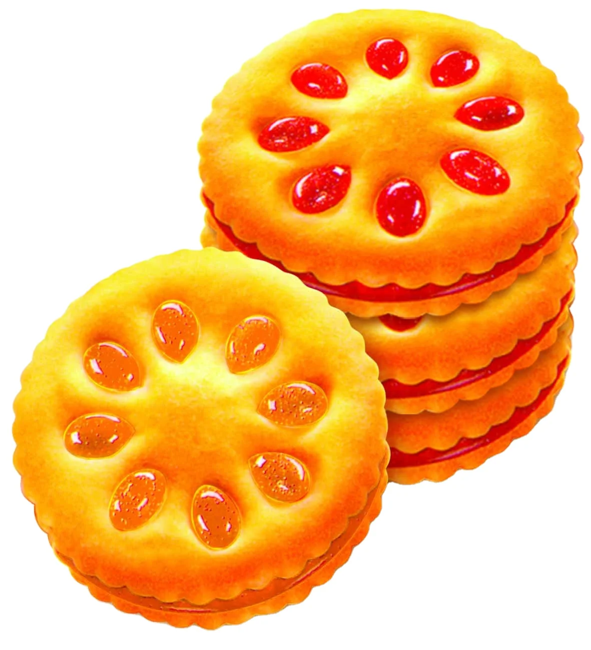 Хрустящее печенье с фруктовым джемом (ананас, клубника, Черничный Джем) по лучшей конкурентоспособной цене