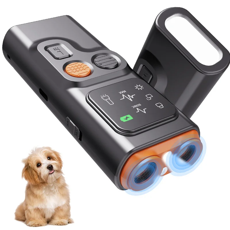 Dog Bark Deterrent Device Behavior Corrector with LED Flashlight Ultrasonic Dog Repeller Dog Training Device Anti Barking Device