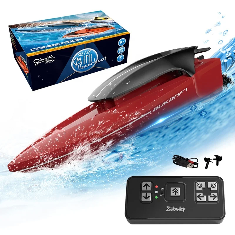 Qilong Rowing Boats Toys Rc Boat Ship Waterproof Mini Electric Remote Control Boat With Light Radio Control Toys Ship For Kids