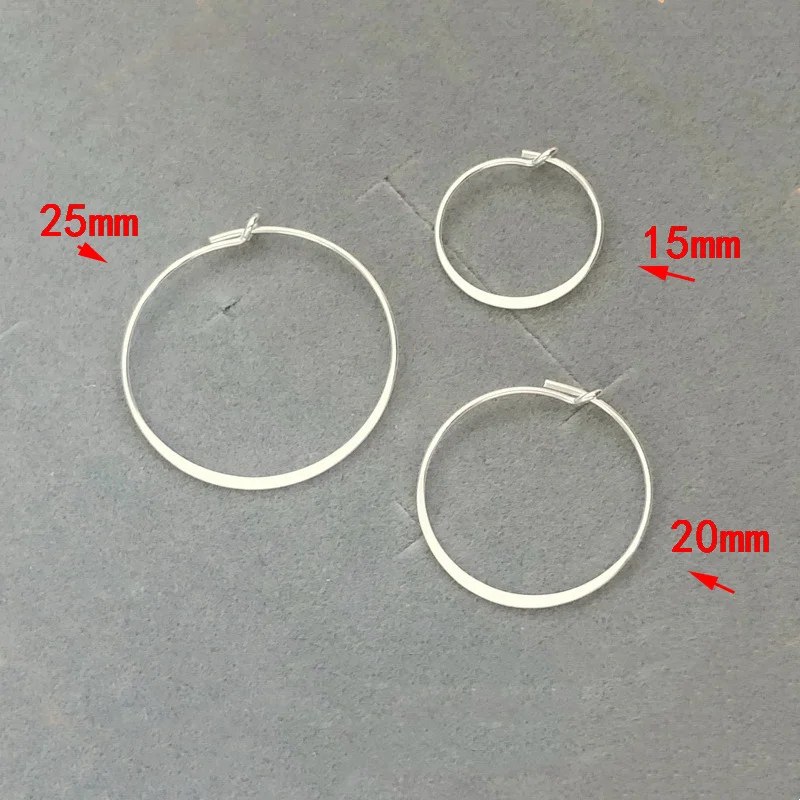 New Style 0.7mm Thick Flattened Wire Boho Hoop Earrings Genuine Gold Filled for Women Jewelry