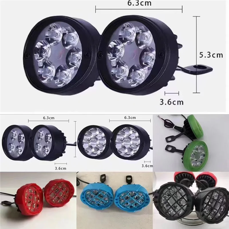 Waterproof Ebike Safety Warning Lamp/ LED Electric Bike Front Light 12V-80V Universal Bicycle Cycling Scooter Horn Headlight