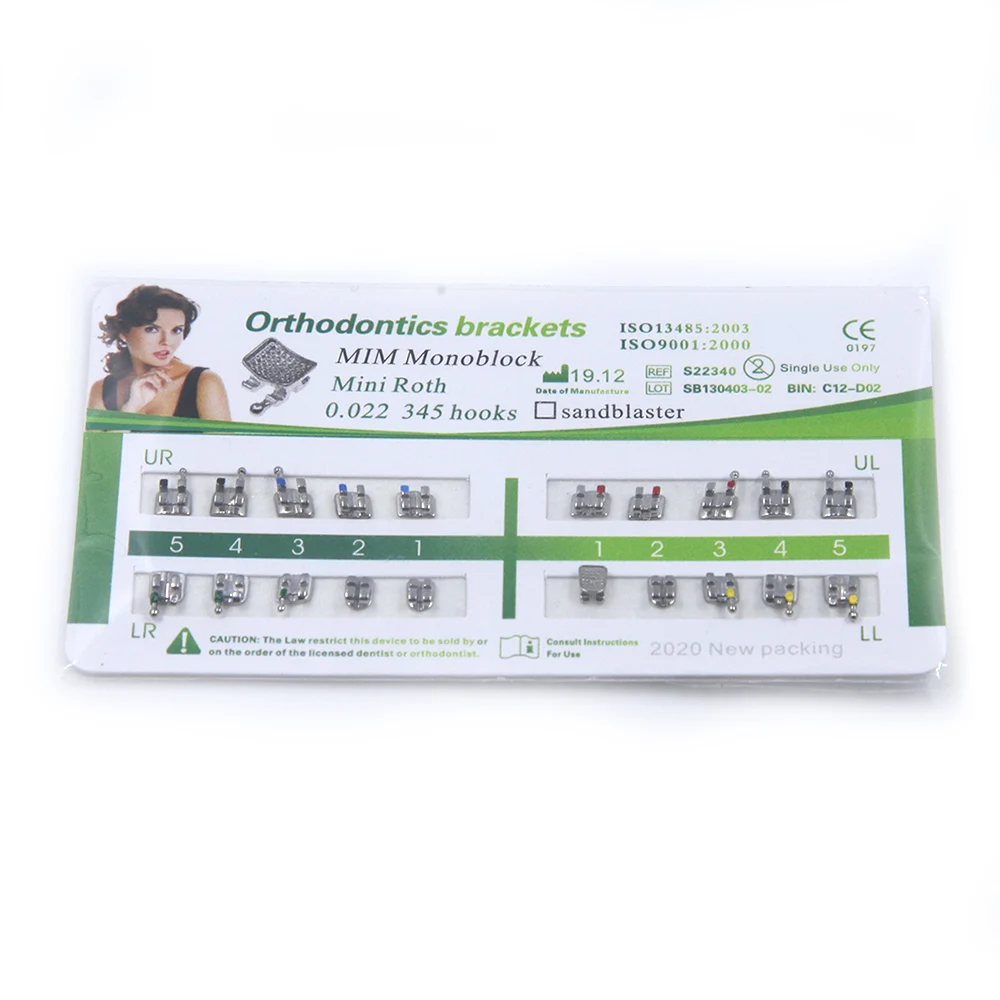 Dental orthodontic MIM mini roth monoblock braces/brackets