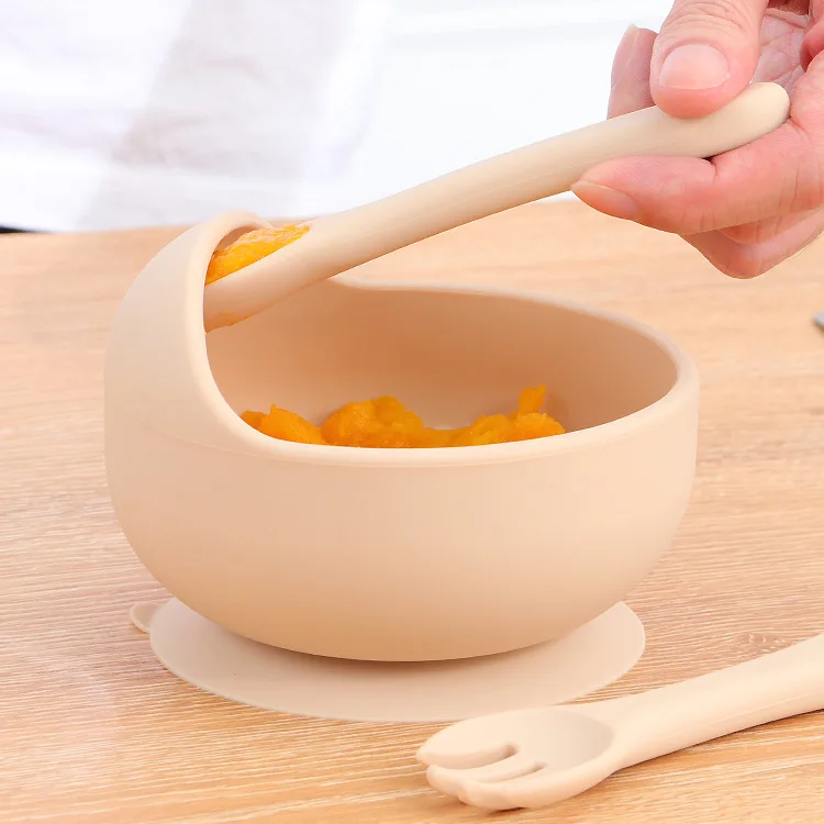 Silicone Baby Tableware Cute Cartoon Bowl Suction Feeding Bowl Baby Dinner Dishes