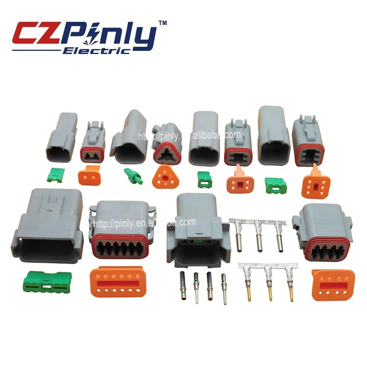 waterproof 2 way AT06-2S female connector dt series deutsch pin