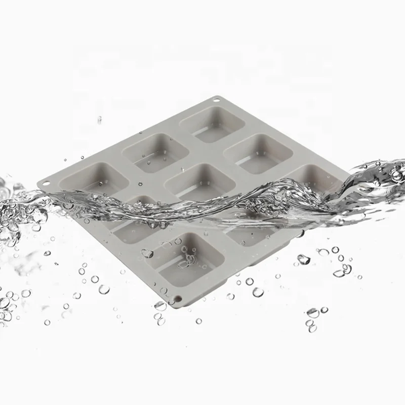 Silicone Soap Molds 9 Cavities Square Soap Mold DIY Handmade Silicone Mold for Soap Making Pudding Muffin Loaf Brownie Cornbread