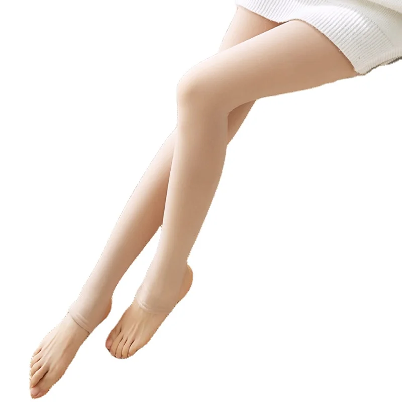 Оптовая продажа, женские зимние теплые леггинсы с высокой талией, очень эластичные однотонные нейлоновые колготки