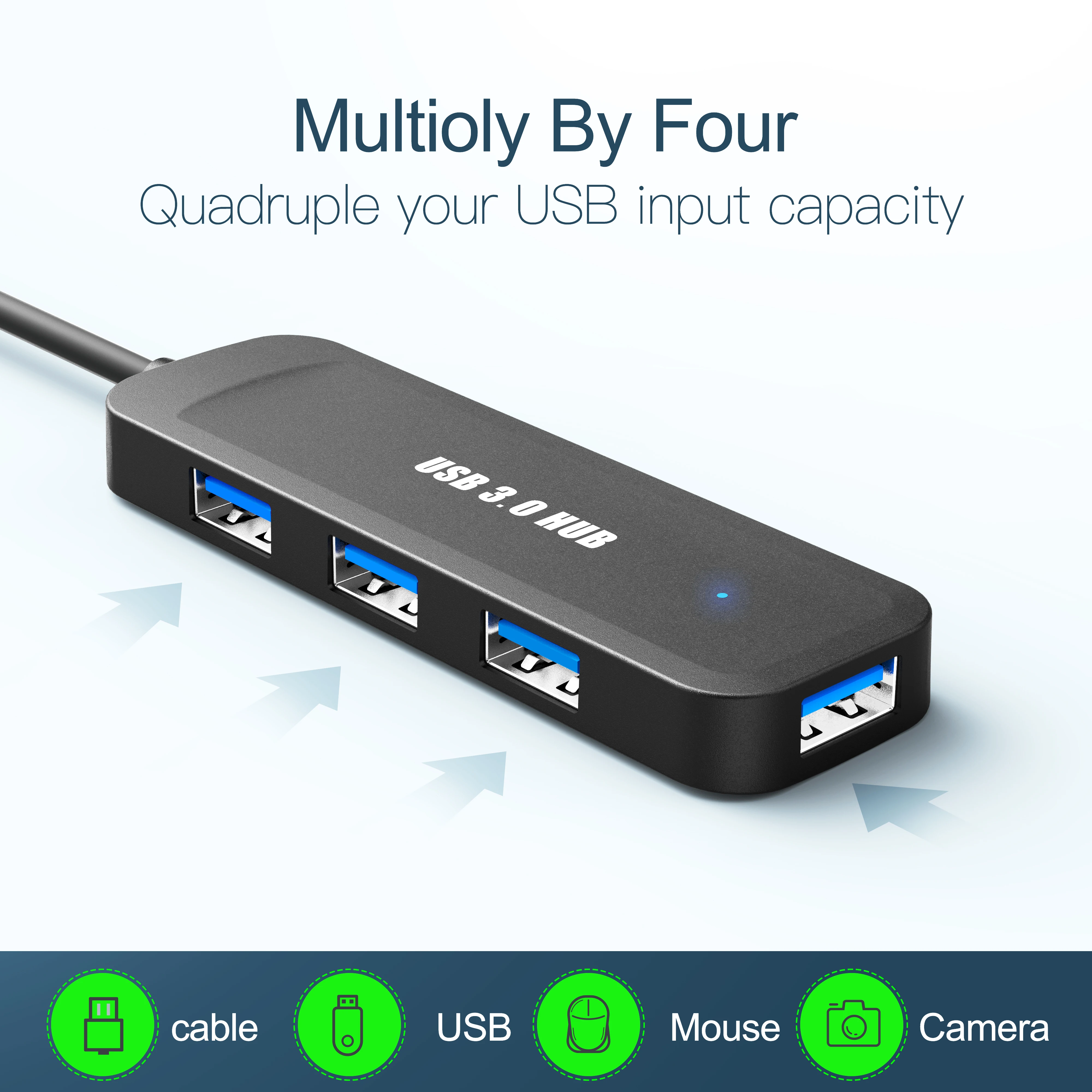 
CE FCC Rohs USB 3.1 to 4 ports USB Hub Type C to USB 3.0 Hub Electronics Accessories 