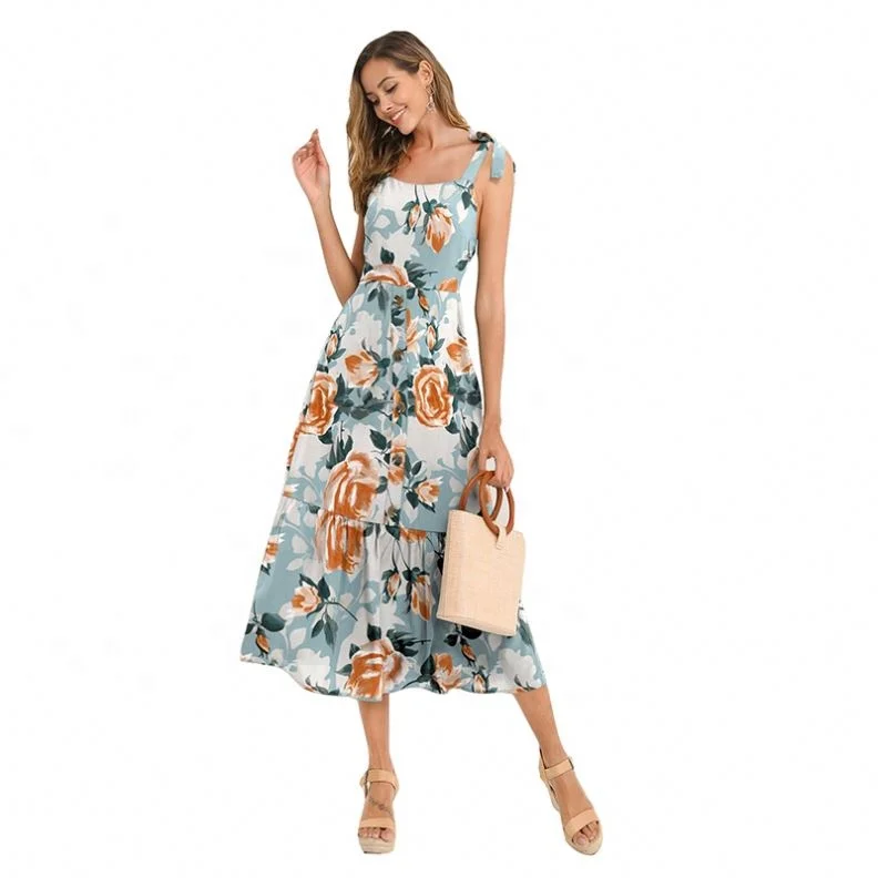 
Ladies Boutique Dresses Clothing 2020 Floral Print Women Cloth Dress 