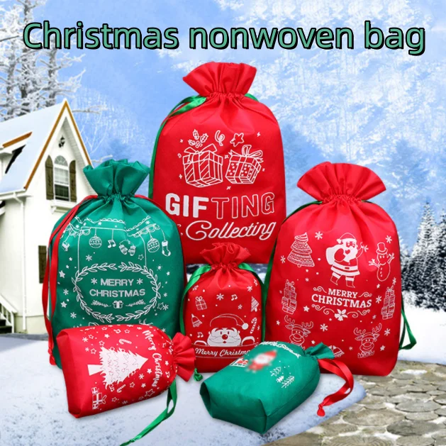 Green moose candy Christmas present non-woven bags wholesale