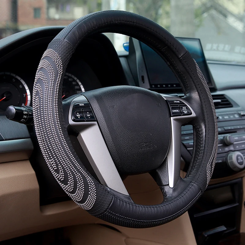 Superior Quality Luxury Genuine Leather Car Steering Wheel Cover Leather Universal