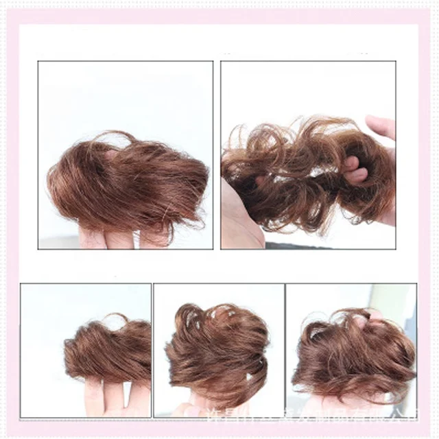 Hot Sale Wholesale Double Ball Head Straight Hair Circle Female Wigs Bud Fluffy Curly Flowers Human Hair