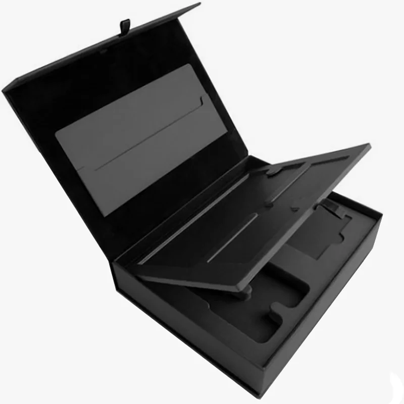 High-End Luxury Magnet Black EVA Foam Insert Gift Packaging Book Boxes for Smart Electronics