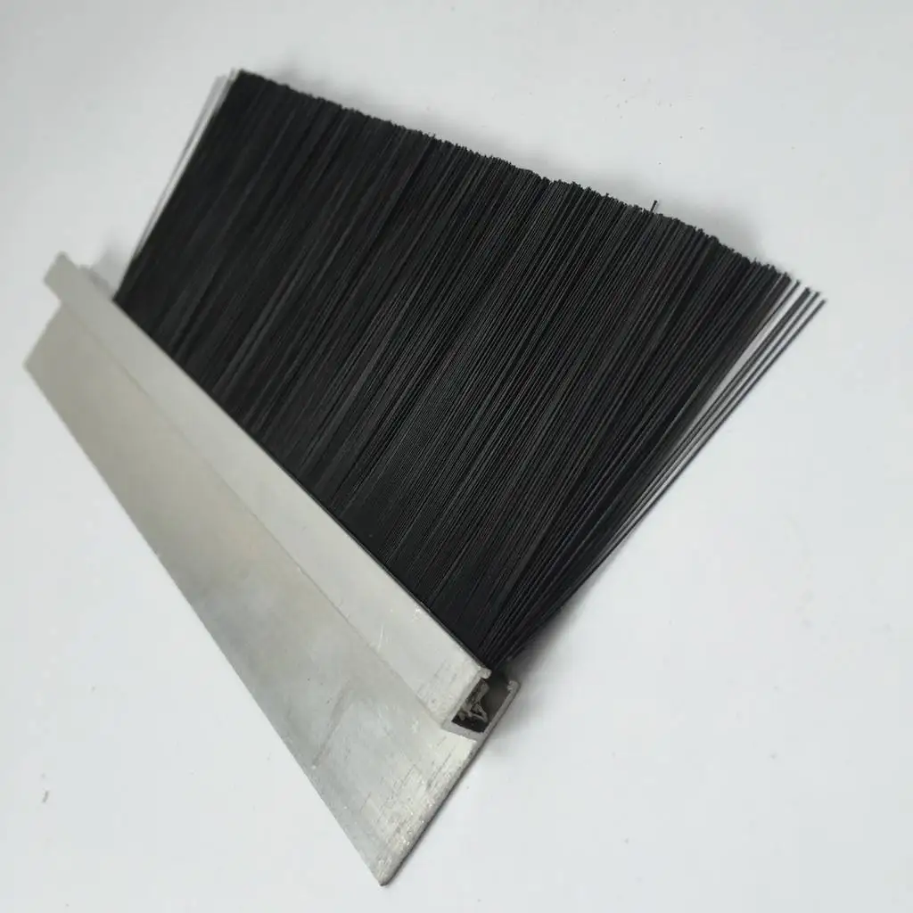 H-Shape Aluminum Alloy Holder Sliding Door Bottom Seal Strip Nylon Brush Weather Stripping
