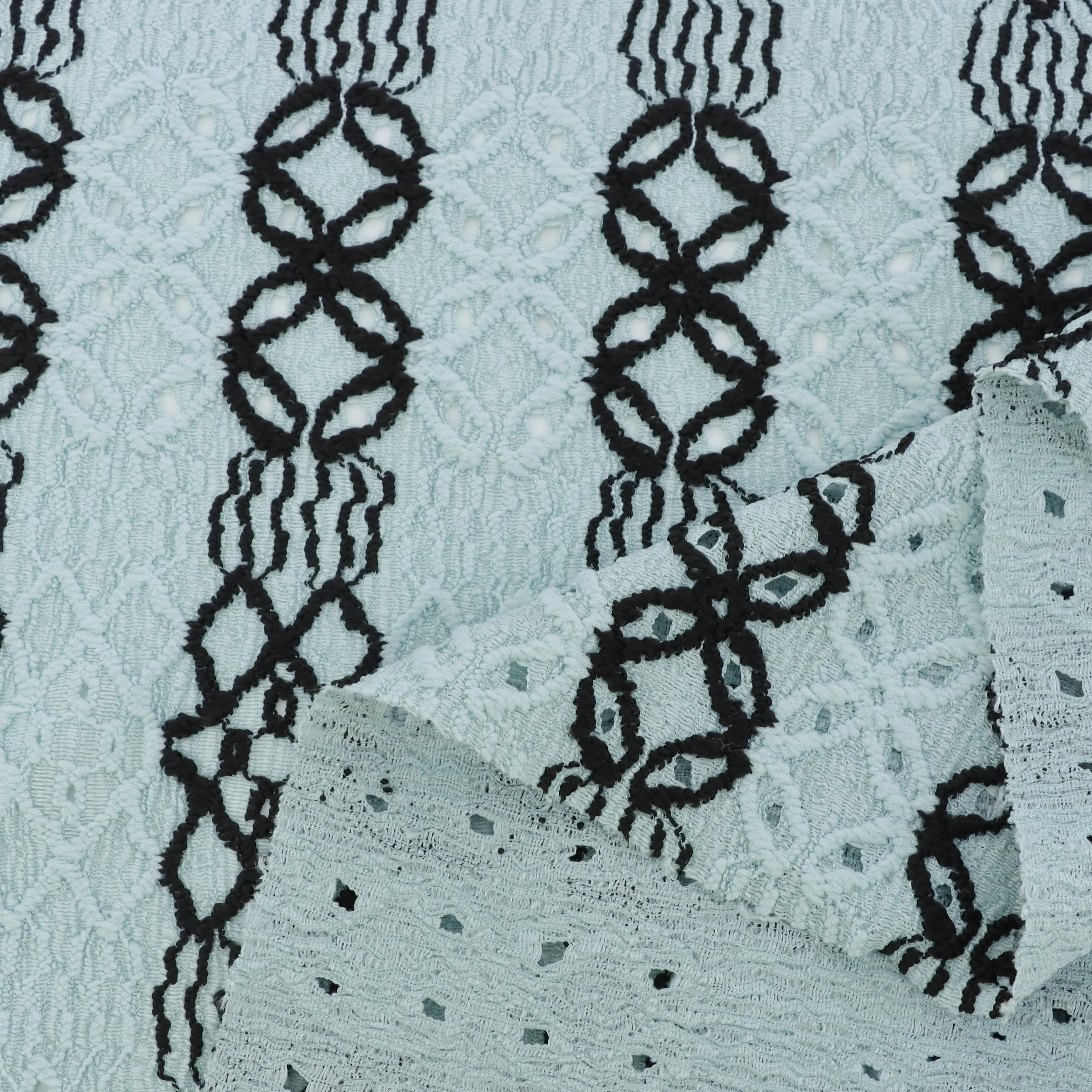 New Style Popular Single Jacquard Polyester Stretch Knitted Custom Floral Jacquard Sweater Fabric