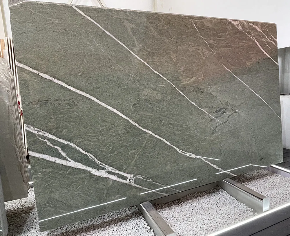 2024 Hot Sale Costa Esmeralda Green Granite Tile Natural Stone Polished Flooring Slab Vanity Tops Honed Surface Graphic Design